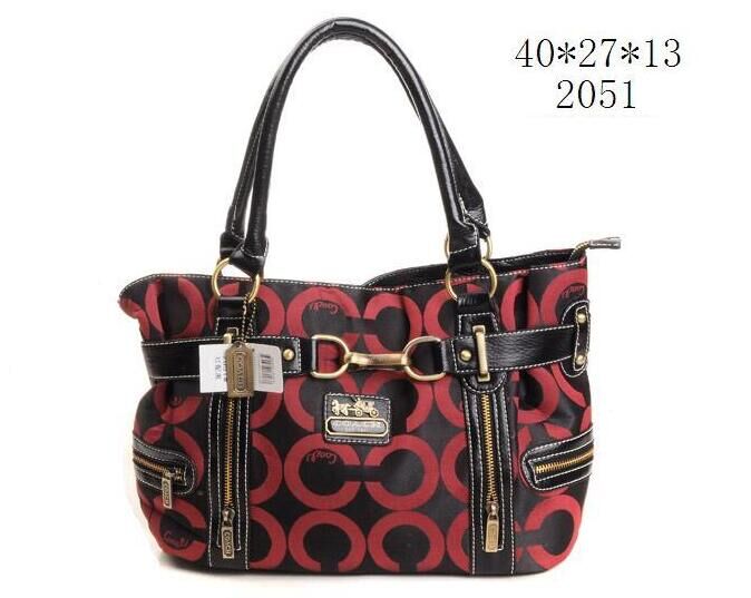 Coach Buckle In Signature Medium Red Satchels EIU - Click Image to Close